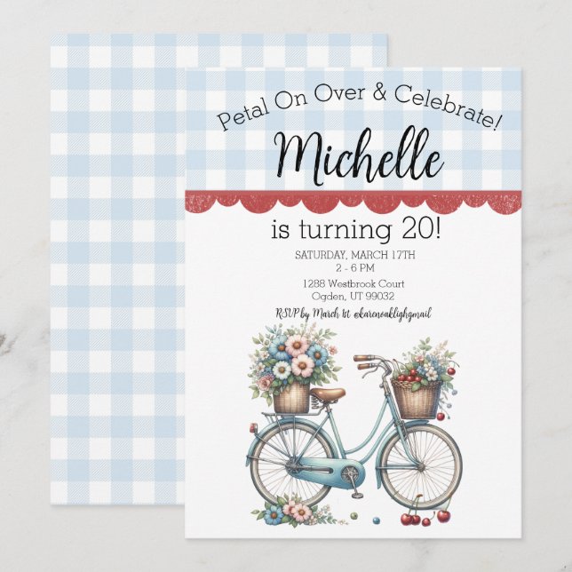 Platt inbjudan, storlek: 5" x 7", papper: Signatur Inbjudningar (Fram/baksida)