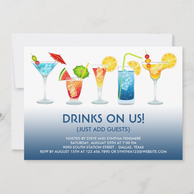 Platt inbjudan till Cocktail Party (Framsida)