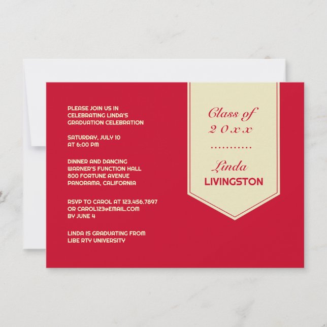 Platt inbjudan till studenten (Framsida)