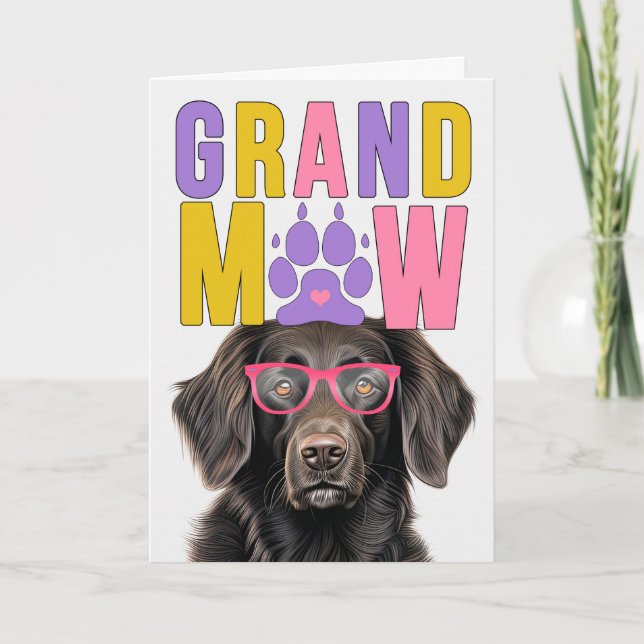 Platt, Jacka Retriever Hund Funny Grandparent Day Helgkort (Framsida)