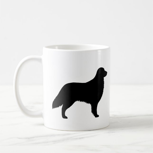 Platt Jackat återgivning av Hund aveln Silhouettes Kaffemugg (Vänster)