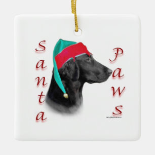 Platt Jackat Retriever Santa Tass Julgransprydnad Keramik