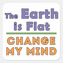 Platt jord fyrkantigt klistermärke