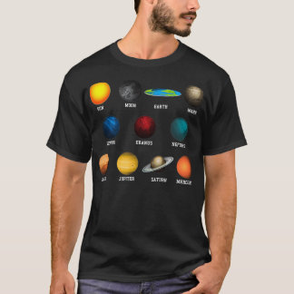 Platt jord och planeter - fylliga planetrar t shirt