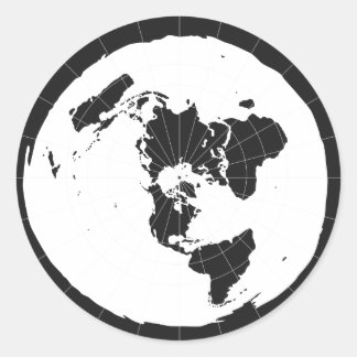 Platt jordstift runt klistermärke