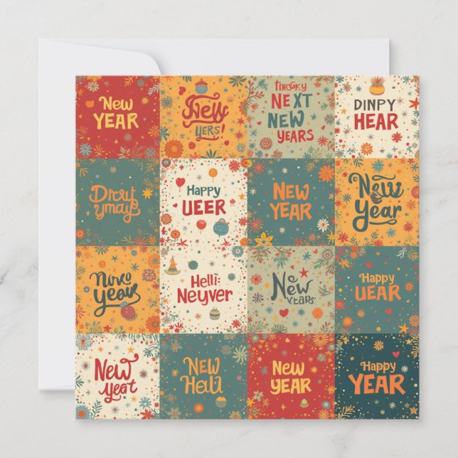 Platt julkort för nyår (Framsida)