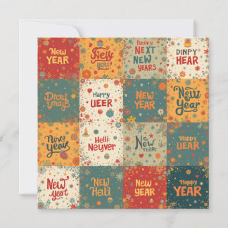 Platt julkort för nyår