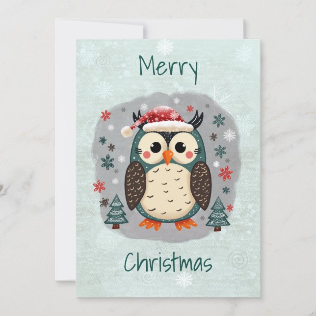 Platt julkort i skandinavisk folkkonststil (Framsida)