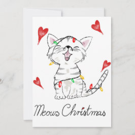 Platt julkort Miaou jul katt