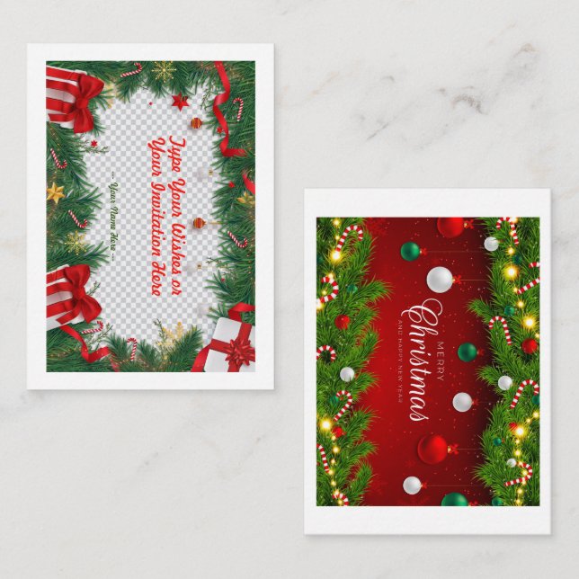 Platt julkort, Storlek: 10,8 cm x 14 cm, Papper: M Anteckningskort (Fram/baksida)