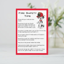 Platt kort för brandsäkerhetstips för Cute Dalmati