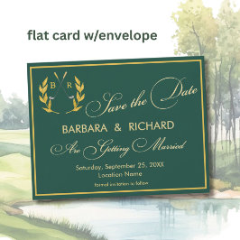 PLATT KORT Golf Monogram Bröllop Spara Datum