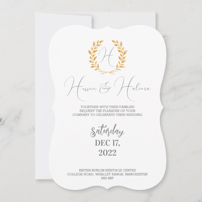 Platt kort, muslimsk inbjudan (Framsida)