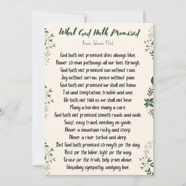 Platt kort vad Gud lovat (Framsida)