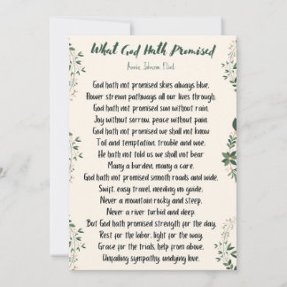 Platt kort vad Gud lovat