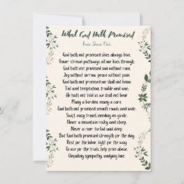 Platt kort vad Gud lovat