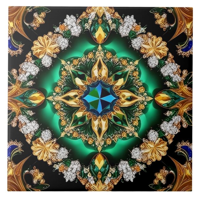 Platt med Brasiliansk Färg modern design Kakelplatta (Framsidan)