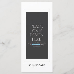 Platt menykort för anpassningsbar - 4 x 9 tum meny