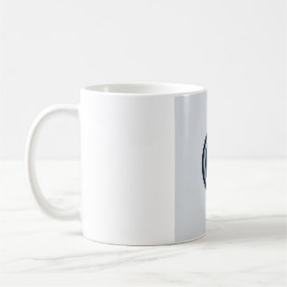 Platt minimalistisk månfasmugg - djupblå och silve kaffemugg