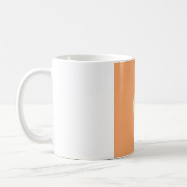 Platt minimalistisk månfasmugg - Varm Terrakotta T Kaffemugg (Vänster)