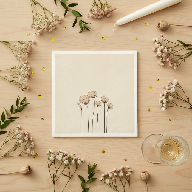 Platt modern blomdesign servetter (Flat design modern flowers Napkins.)