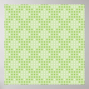 Platt mönster med gröna prickar och ovaler poster