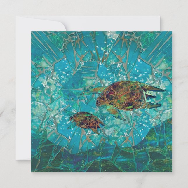 Platt mosaikkort och kuvert tack kort (Framsida)