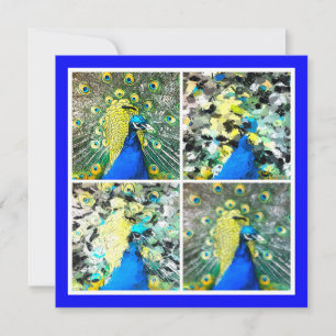 Platt Peacock Art-kort