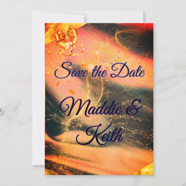 Platt Rädda Dagen-vykort för bröllop Spara Datumet (Framsida)