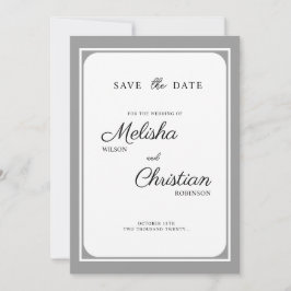 Platt Save The Date-kort för ett bröllop. Spara Datumet