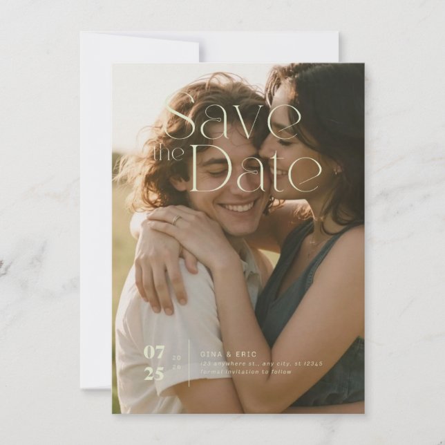 Platt Save The Date-kort Spara Datumet (Framsida)