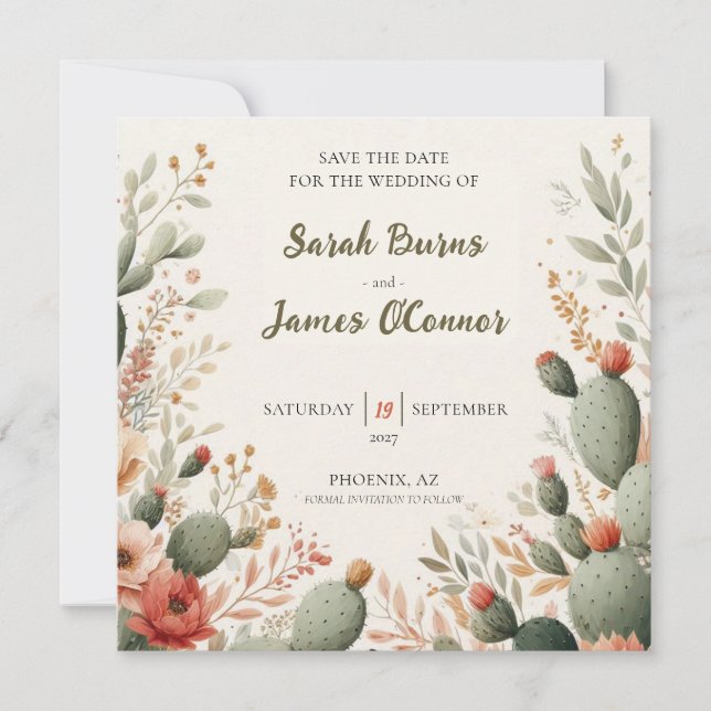 Platt Save The Date-kort Spara Datumet (Framsida)