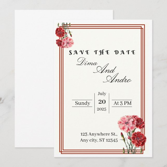 Platt Spara Datum-kort Datumet (Fram/baksida)