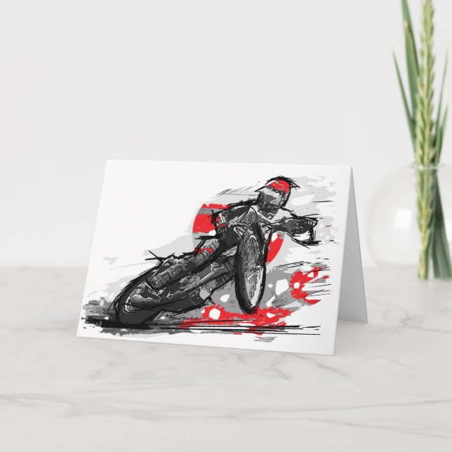 Platt spårets motorcykelracterare kort (Framsida)