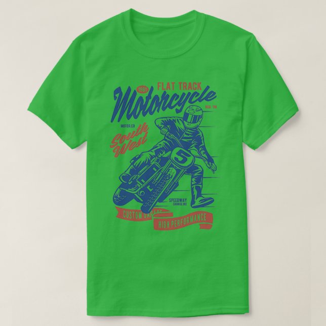 Platt spårmotorcykel t shirt (Design framsida)