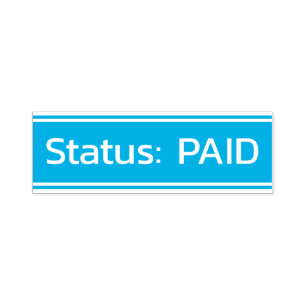 Platt "Status: BETALAT" Rubber Frimärke Självfärgande Stämpel