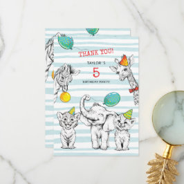 Platt tack, 5-årsdagen Party Tack Kort