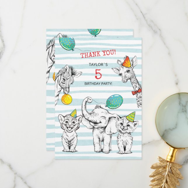 Platt tack, 5-årsdagen Party Tack Kort (Fram/Back In Situ)