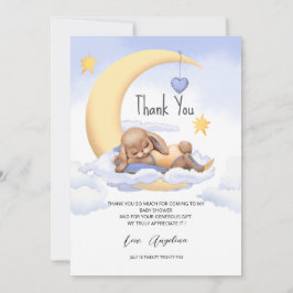 Platt Tack Baby Shower Card med bunny. Kort
