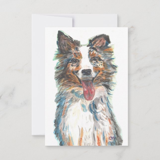 Platt tack, ditt kort - Hund-Australian shepherd (Framsida)
