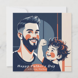 Platt Tack för far-dagen - Anpassningsbar och foto Kort