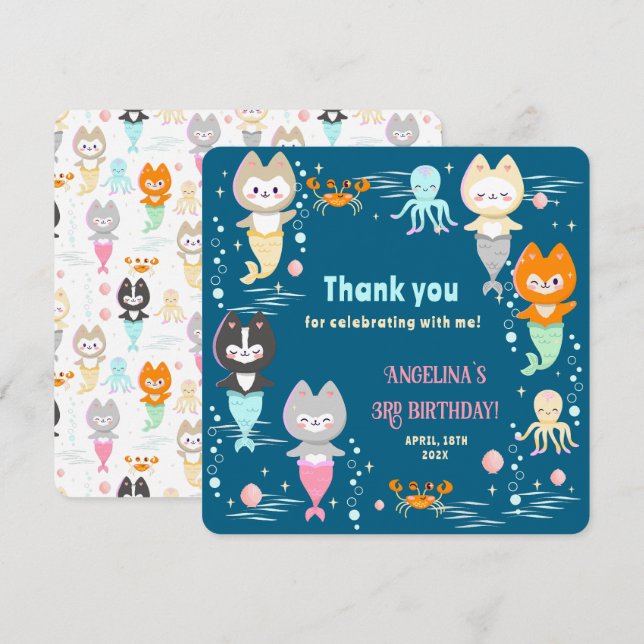 Platt tackkort för 3-årsdag. tack kort (Fram/baksida)