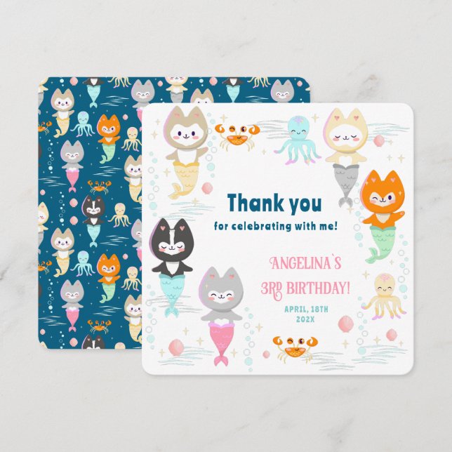 Platt tackkort för 3-årsdag. tack kort (Fram/baksida)