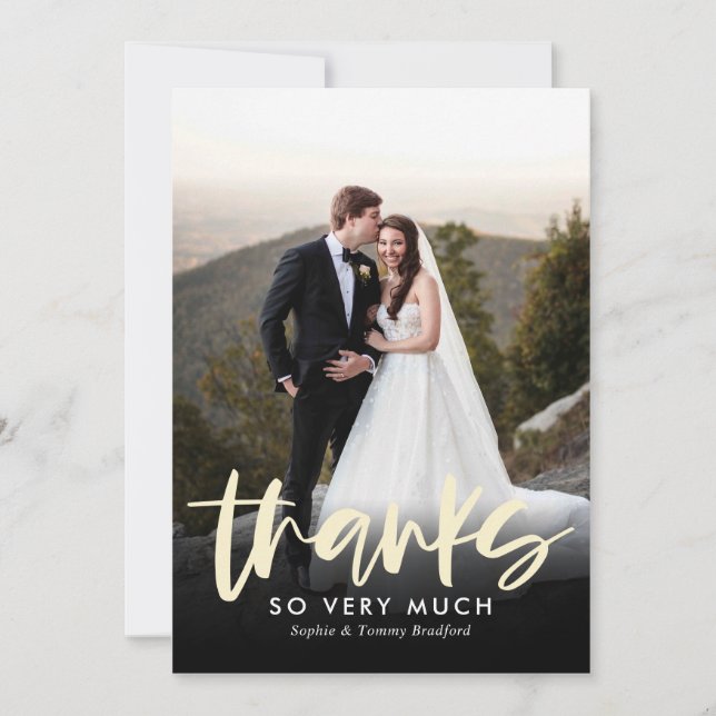 Platt Tackkort-kort, tack Inbjudningar (Framsida)