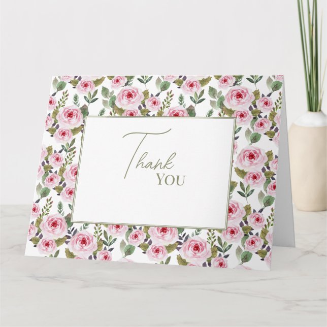 Platt tacksamhetskort bröllopsfest. tack kort (Framsida)