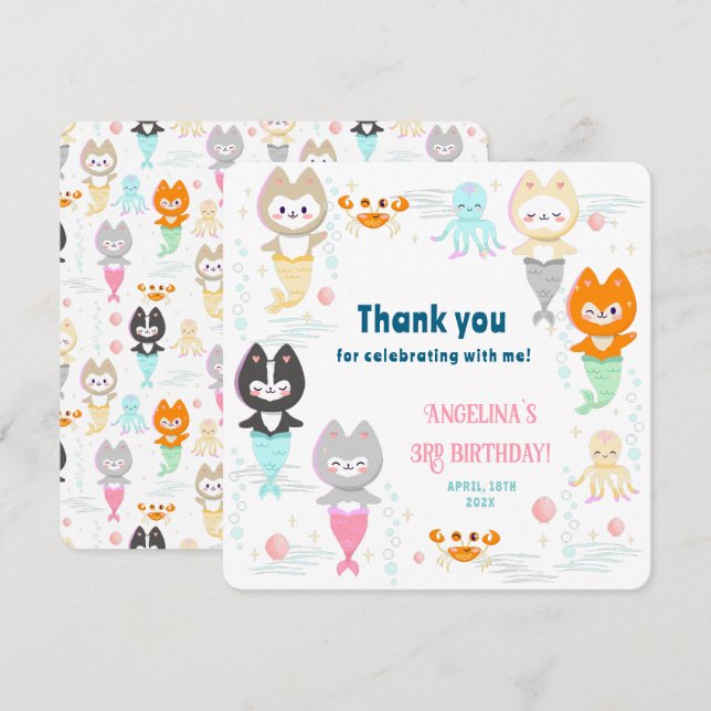 Platt Tacksedel för 3-årsdagen. Tack Kort (Fram/baksida)