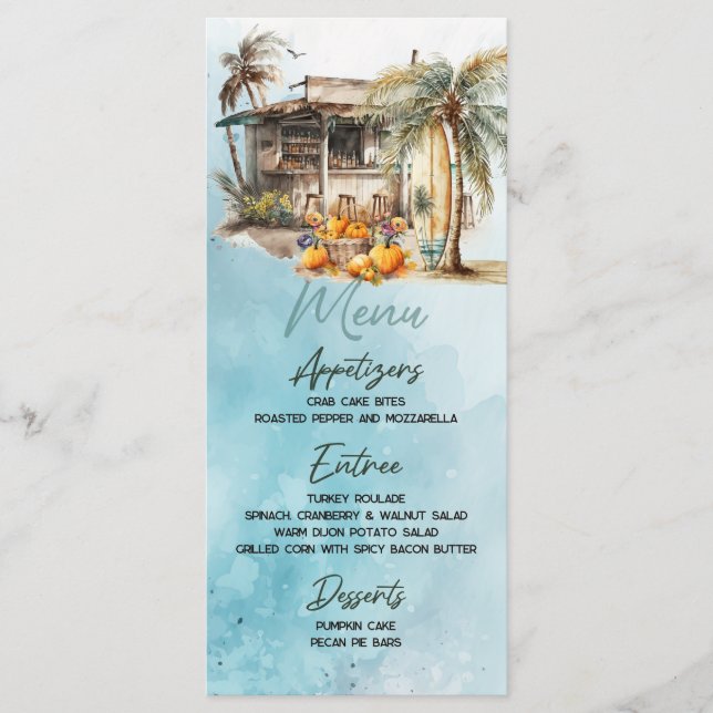 Platt Thanksgiving för båge-meny Meny (Framsida)