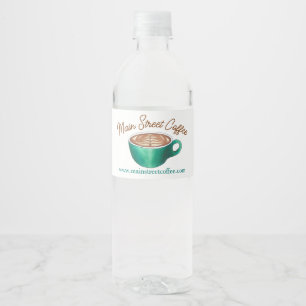 Platt Vit Latte Cappuccino Kaffebutik Hus Café Vattenflaskor Etikett