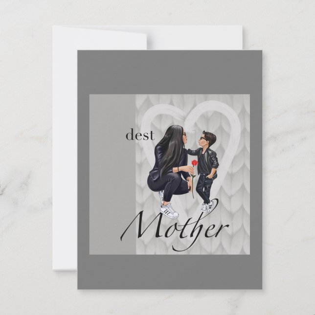 Platt vykort Glad mors dag till pojken! (Framsida)