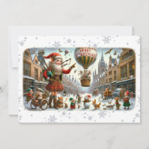 Platt vykort God Jul 021(ElfSanta)